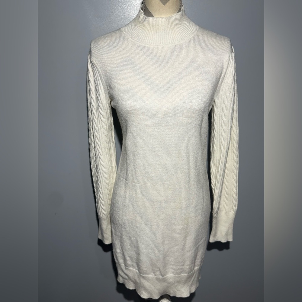 Steve Madden Cream Long Sleeve Knit Dress